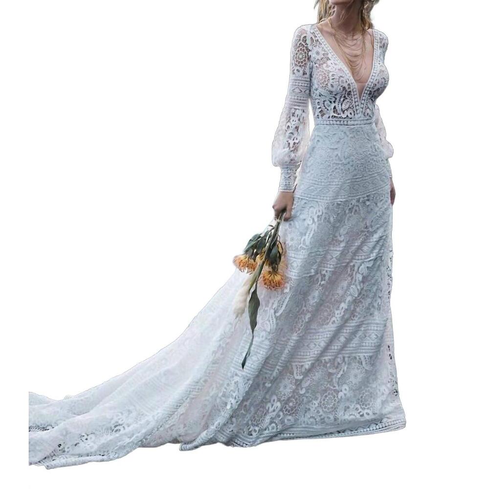 NEW MAGGIE SOTTERO vintage lace wedding dress in antique ivory - Picture 4 of 4